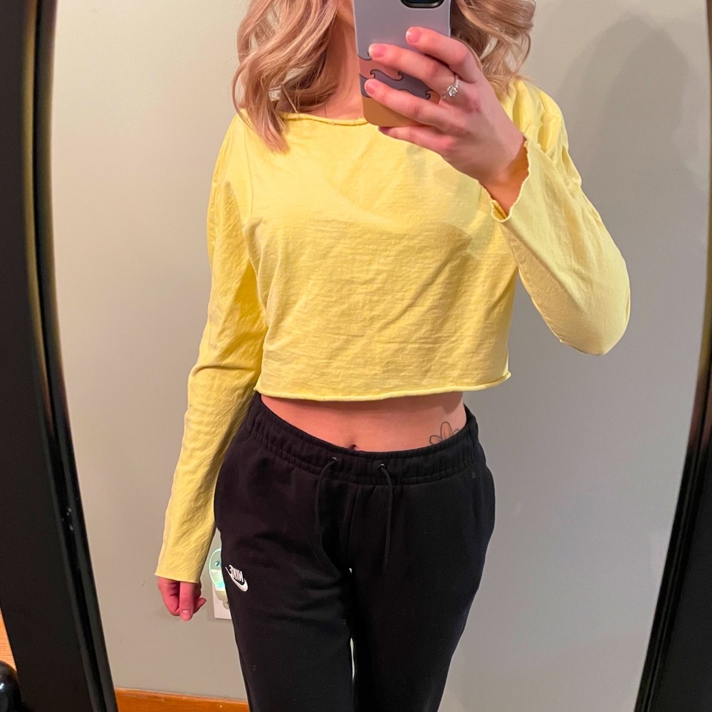 Yellow crop top